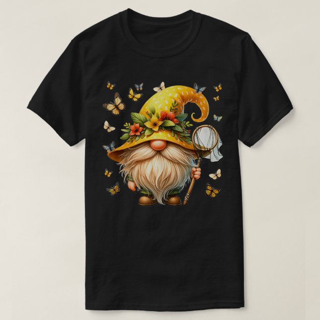 Camiseta Gráfico De Gnome De Flor De Primavera Para El Teji (Diseño del anverso)
