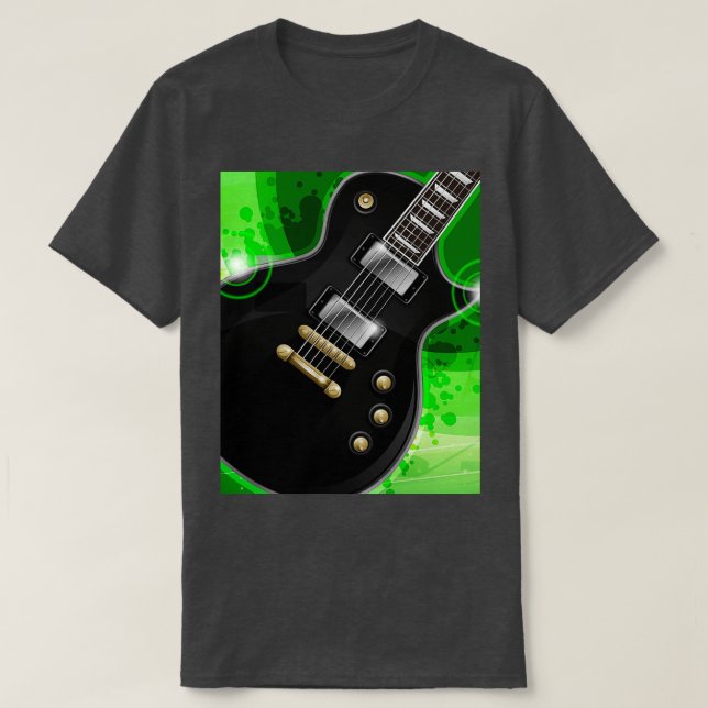 Camiseta Gráfico de guitarra negra (Diseño del anverso)