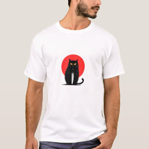 Camiseta Gráfico de Halloween, asesino en serie de gato neg