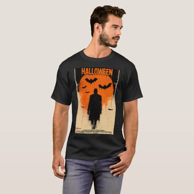 Camiseta Gráfico de Halloween - Clásica opción de diseño de (Anverso completo)