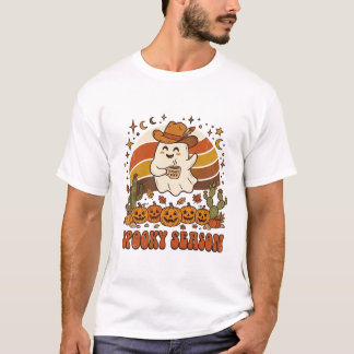 Camiseta Gráfico de Halloween de Fantasma Retro Vintage