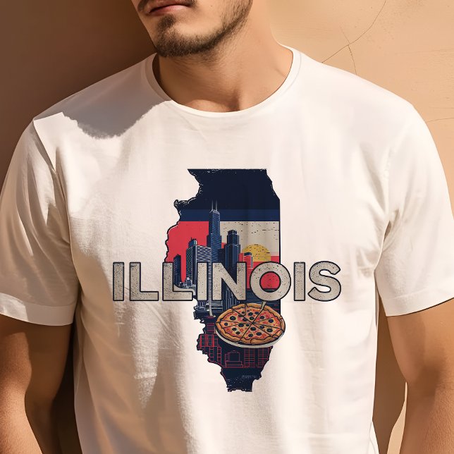 Camiseta Gráfico de Icónica Illinois de Viajes Retro (Subido por el creador)