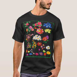 Camiseta Gráfico de Ilustracion botánico de flor de vintage