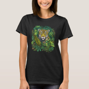 Camiseta Gráfico de impresión de gato grande de jaguar en l