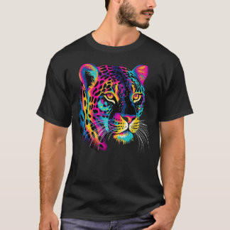 Camiseta Gráfico de impresión Jaguar Big Cat con colores ar