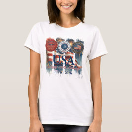 Camiseta Gráfico de insignia patriótica del 250 aniversario