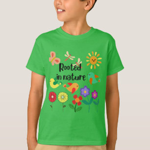 Camiseta Gráfico de inspiración ecológica "arraigado en la