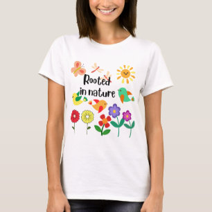 Camiseta Gráfico de inspiración ecológica "arraigado en la