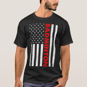 Camiseta Gráfico de jugador de bádminton con bandera de EE.
