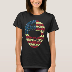 Camiseta Gráfico de la bandera de EE. UU. Moto Enduro Motoc
