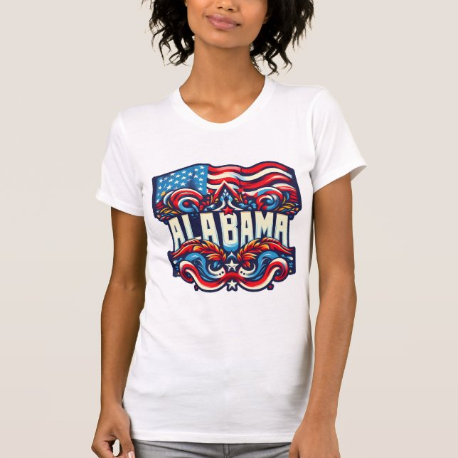 Camiseta Gráfico de la bandera de Estados Unidos de Alabama (Anverso)