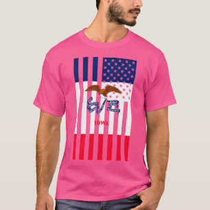 Camiseta Gráfico de la bandera del estado de Iowa con estil