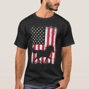 Camiseta Gráfico de la bandera estadounidense del animal de