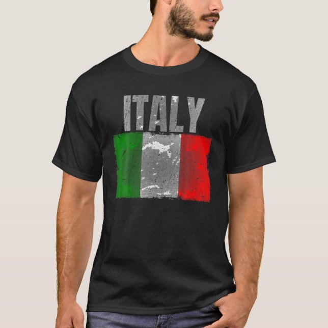 Camiseta Gráfico De La Bandera Italiana De Los Hombres Muje (Anverso)