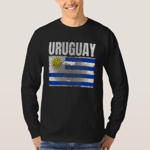 Camiseta Gráfico de la bandera uruguaya angustiado para hom