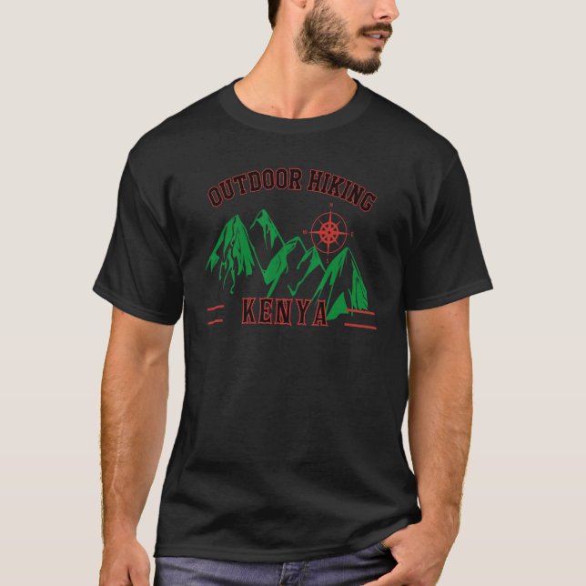 Camiseta Gráfico de la brújula Kenia para caminatas al aire (Anverso)
