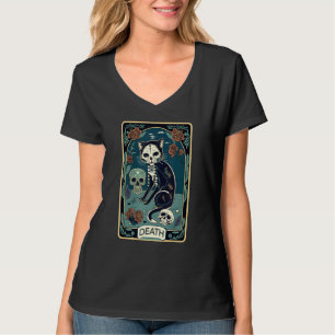 Camiseta Gráfico de la carta del tarot de gato de la muerte