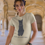 Camiseta Gráfico de la diosa del gato egipcio<br><div class="desc">Este gráfico muestra mi simple ilustracion de la antigua diosa gata egipcia Bastet en azul marino. Puede usar su propio eslogan u otro texto para este gráfico.</div>