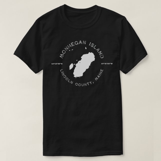 Camiseta Gráfico de la época de la isla de Monhegan Maine R (Diseño del anverso)