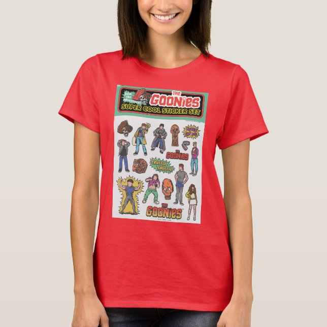 Camiseta Gráfico de la hoja de Pegatinas retro de Goonies (Anverso)