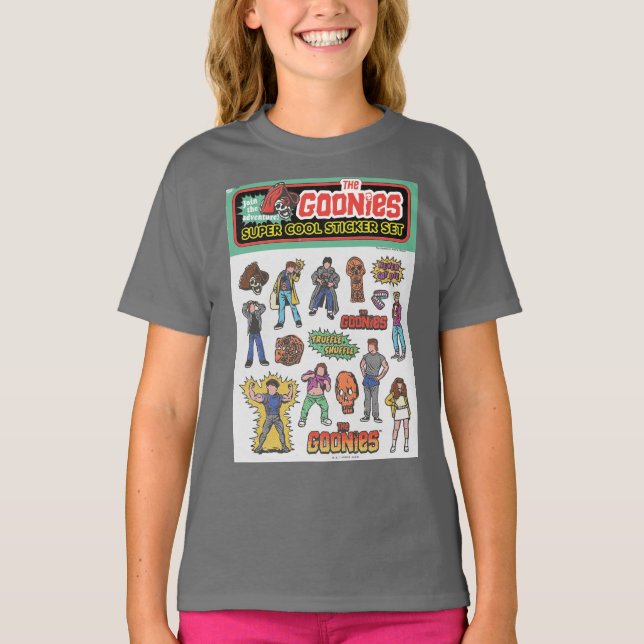 Camiseta Gráfico de la hoja de Pegatinas retro de Goonies (Anverso)
