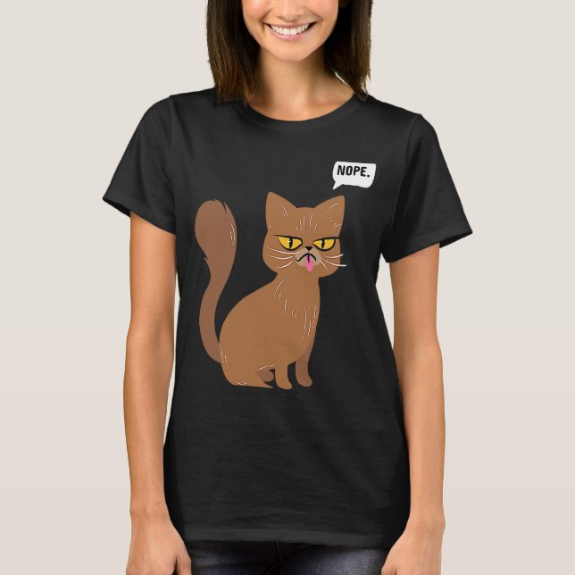 Camiseta Gráfico de la instrucción Cat Nope (Anverso)