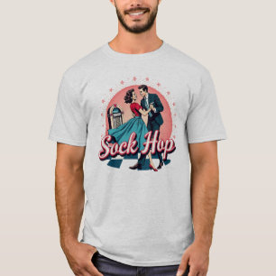 Camiseta Gráfico de la pareja de baile retro Sockhop 50