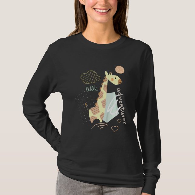 Camiseta Gráfico de la pequeña aventurera Giraffe (Anverso)