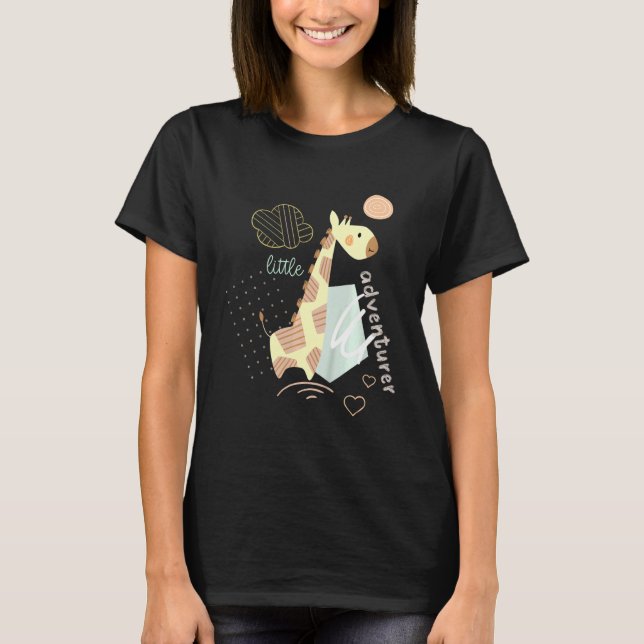 Camiseta Gráfico de la pequeña aventurera Giraffe (Anverso)