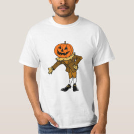 Camiseta Gráfico de la persona de calabaza marrón personali