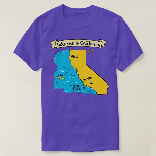 Camiseta Gráfico de la playa de Take Me to California Santa (Diseño del anverso)