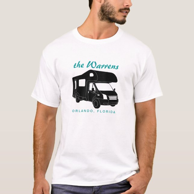 Camiseta Gráfico de la silueta de la clase C Motorhome (Anverso)