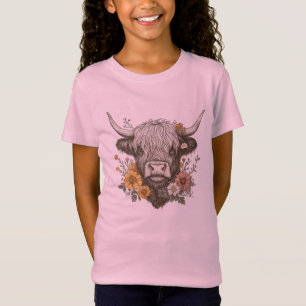 Camiseta Gráfico de la vaca de estilo de granja en las tier