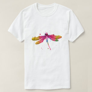 Camiseta Gráfico de libélula en acuarela independiente