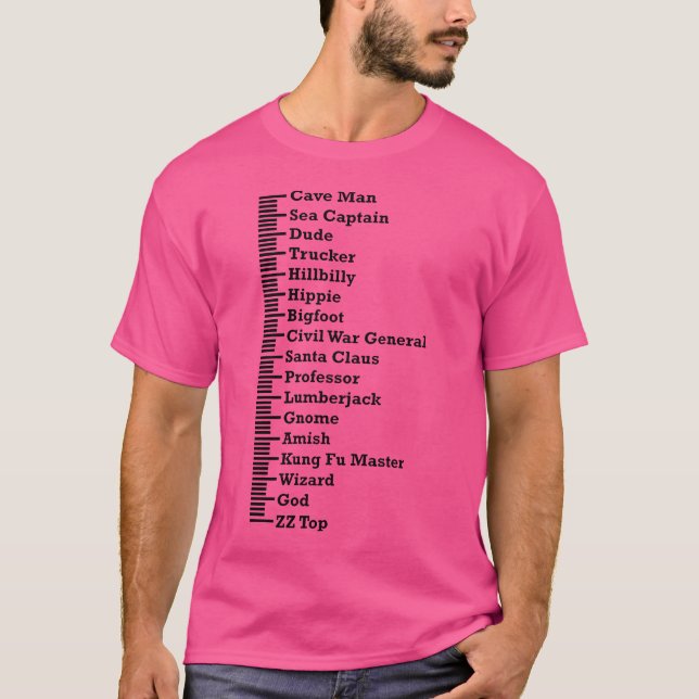 Camiseta Gráfico de Medición de Barba Para Barbas (Anverso)