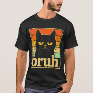 Camiseta Gráfico de meme de gato Bruh – divertido meme retr