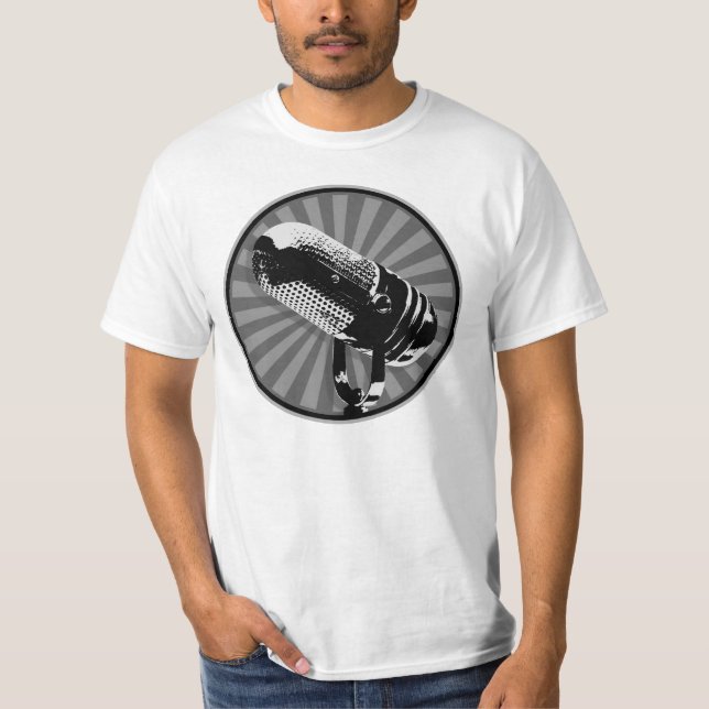 Camiseta Gráfico de micrófono retro (Anverso)