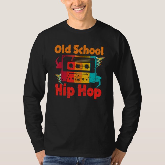 Camiseta Gráfico de mixtape de Hip Hop 80s de la vieja escu (Anverso)