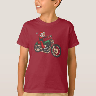 Camiseta Gráfico de motociclistas de Santa Motorbike Navida