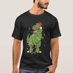 Camiseta Gráfico de Navidades de dinosaurios T-Rex enredado