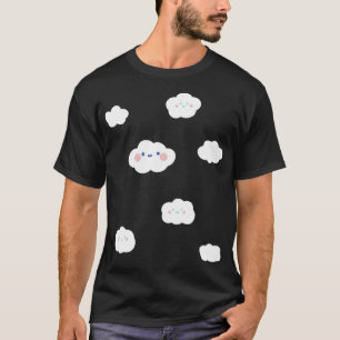 Camiseta Gráfico de nubes sonrientes con cielo nublado