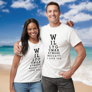 Camiseta Gráfico de óptica de boda personalizado ¿Te casará