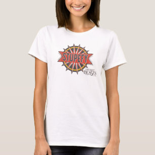 Camiseta Gráfico de ortografía rojo y dorado Stupefy Spel