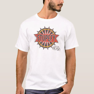 Camiseta Gráfico de ortografía rojo y dorado Stupefy Spel