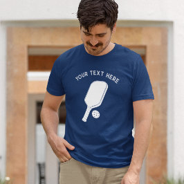 Camiseta Gráfico de Paleta de Pickleball Blanca con Mensaje