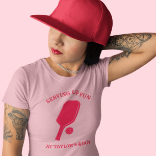 Camiseta Gráfico de Paleta de Pickleball Blanco con Mensaje