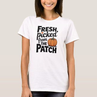 Camiseta Gráfico de Parche de Calabaza Adorable