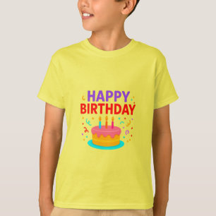 Camiseta Gráfico de pastel de cumpleaños feliz