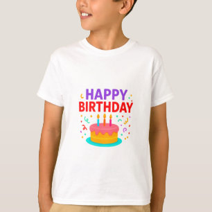 Camiseta Gráfico de pastel de cumpleaños feliz