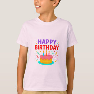 Camiseta Gráfico de pastel de cumpleaños feliz